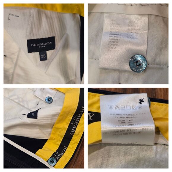 Burberry Golf Navy Single Pleat Pants Men’s 38 Distinct Yellow Waistband Rare - Picture 7 of 9